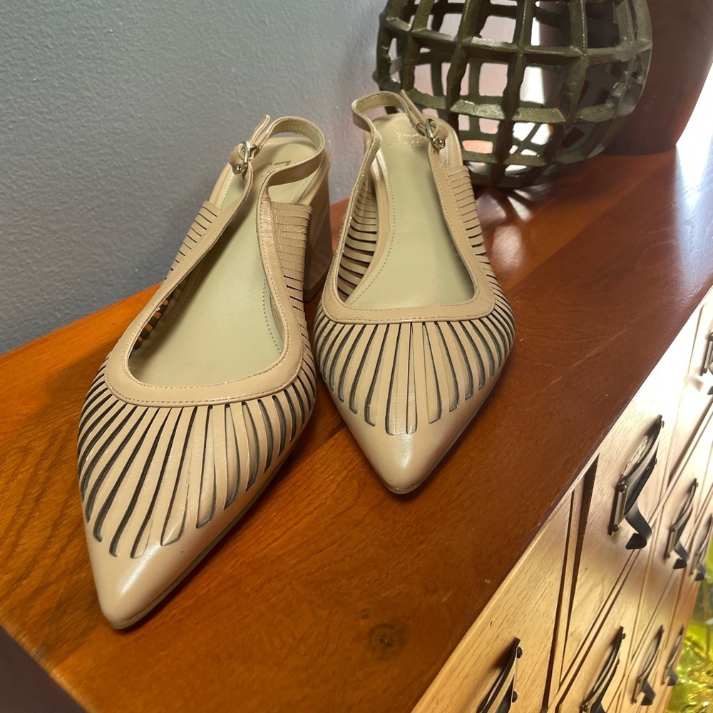 Marc Fisher kitten heel sling back sandals